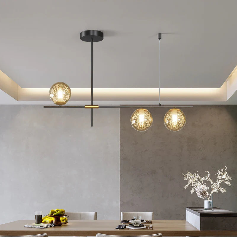 Afralia™ Glass Ball Chandelier Ceiling Lights for Home Decor - Modern LED Pendant Lamp