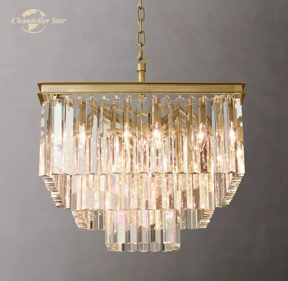 Afralia™ Modern Crystal LED Chandelier: Odeon Square Lustre Pendant Light Fixture