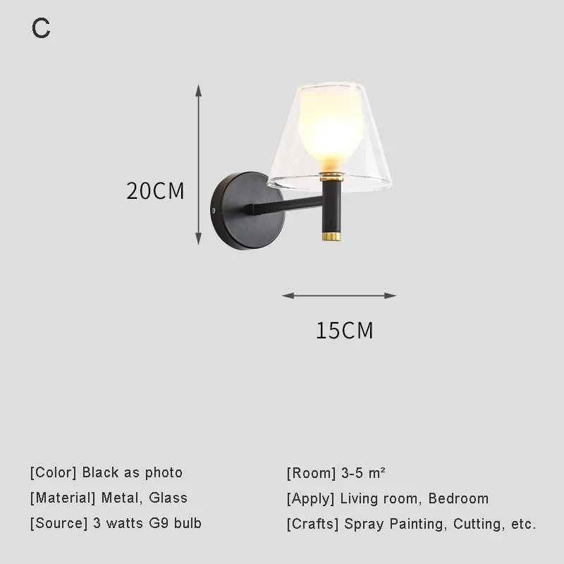 Afralia™ Nordic Glass Wall LED Sconce for Living Room Bedroom Bathroom Decor