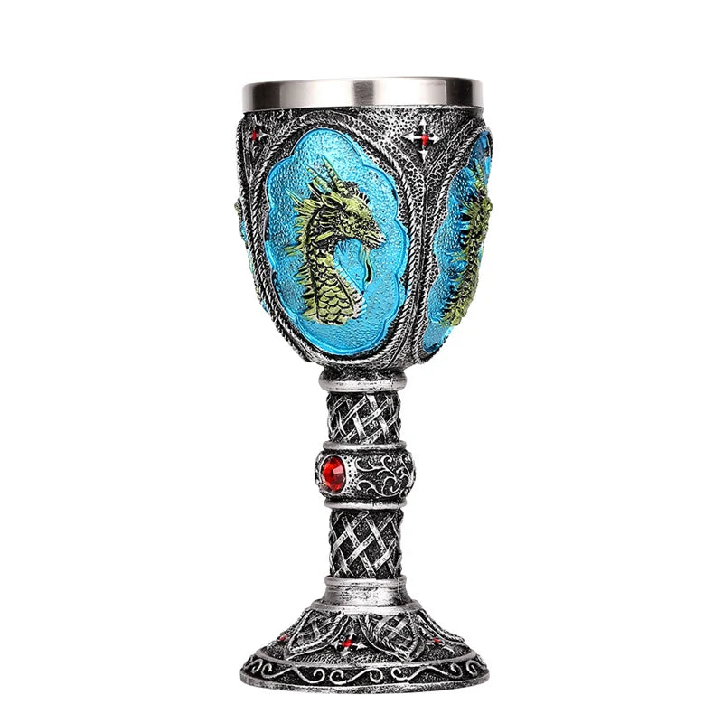 Afralia™ Dragon King Goblet 200ml: Retro Stainless Steel Wine Glass Gothic Whiskey Cup