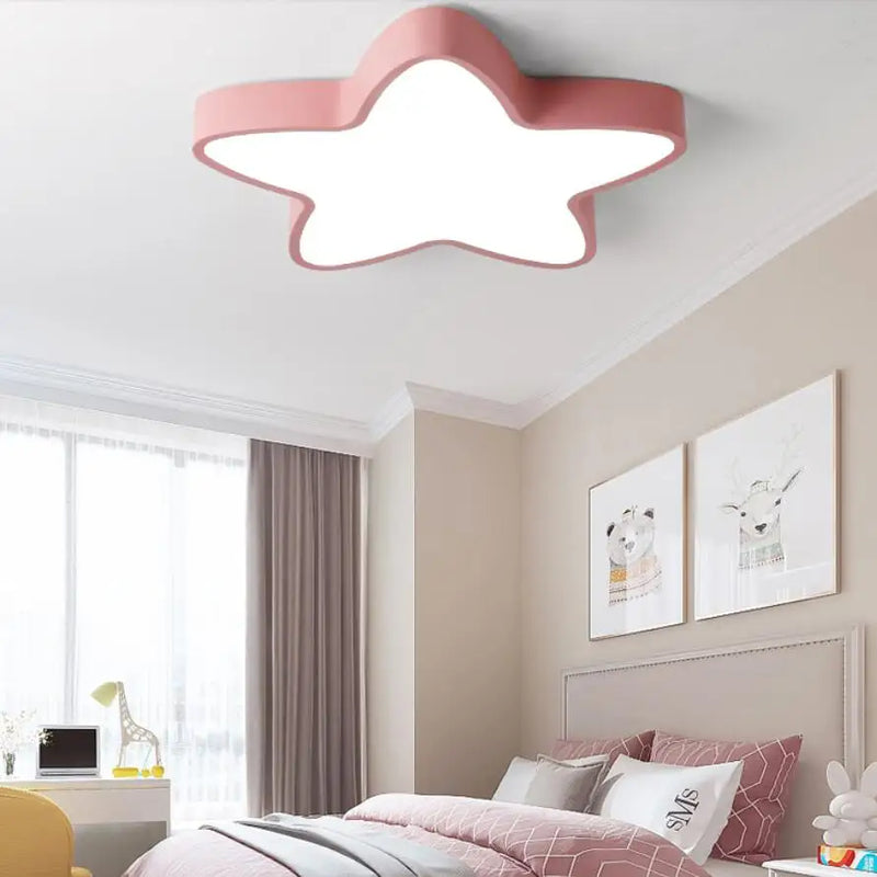 Afralia™ Macaron Star Ceiling Light for Kids Bedroom