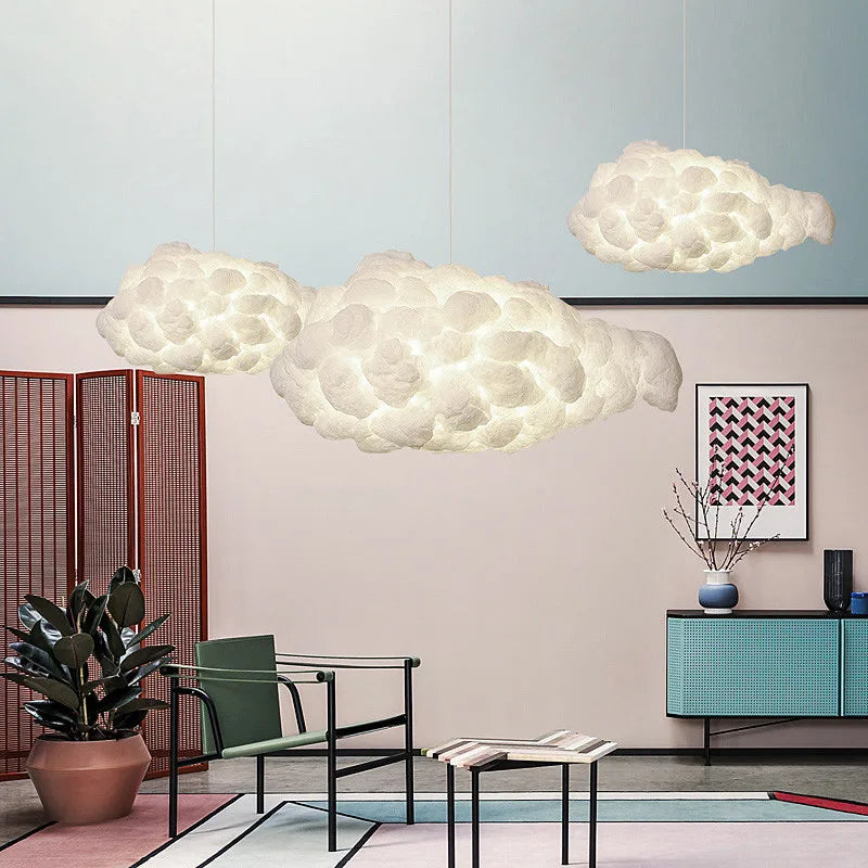 Afralia™ LED Cloud Chandelier: Floating Cotton Cloud Pendant Lamp for Nursery, Living Room, Kids Room