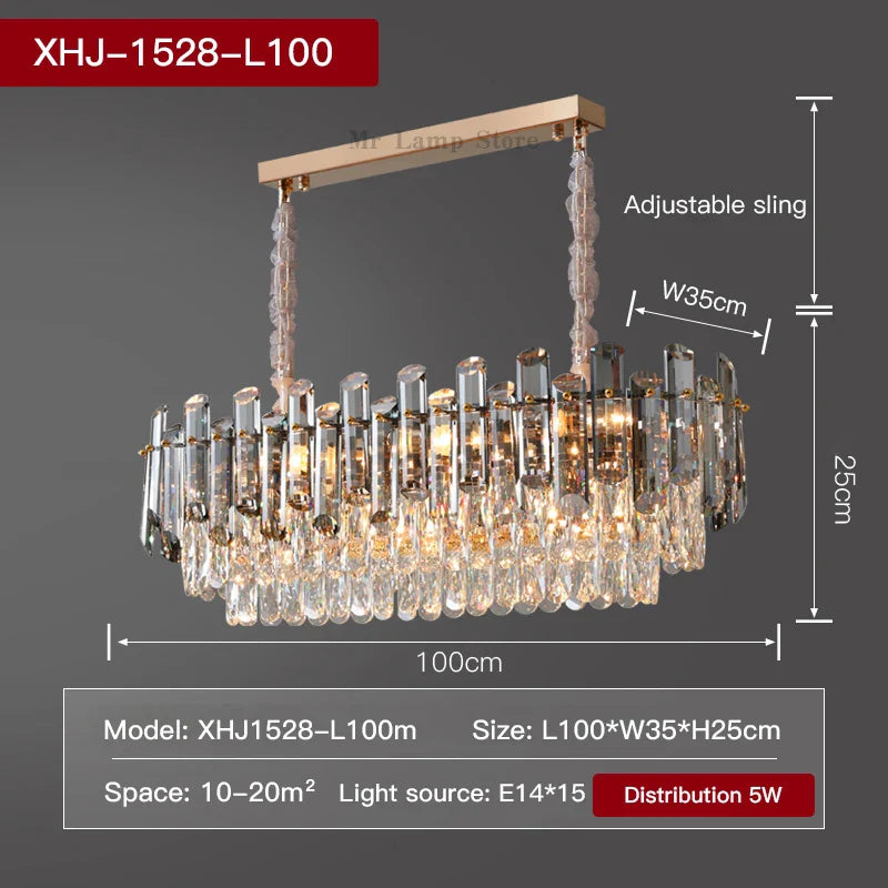 Afralia™ Round Crystal Kitchen Living Room Ceiling Lamp Atmospheric Modern Dining Bedroom Light
