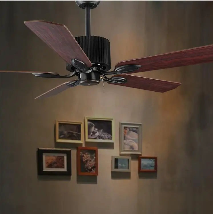 Afralia™ Retro Loft Fan Chandelier with LED Lighting and Remote Control