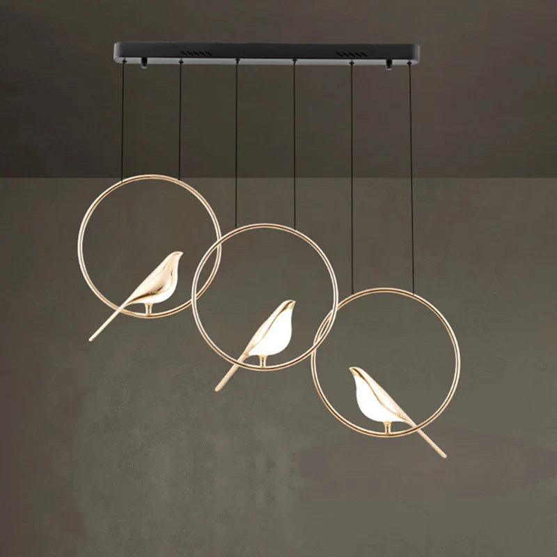 Afralia™ Magpie LED Pendant Chandelier: Nordic Modern Lighting for Home Decor, Living Room, Kitchen.