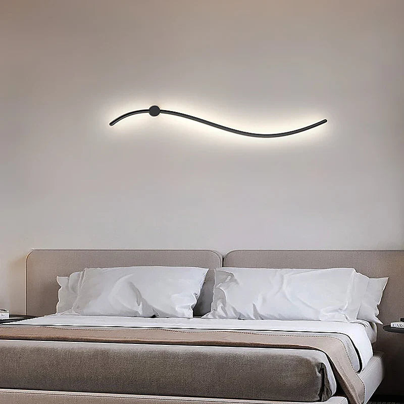 Afralia™ Modern LED Metal Wall Lamp for Bedroom & Living Room - Black