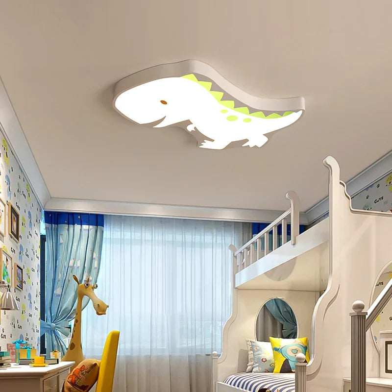 Afralia™ LED Dinosaur Ceiling Chandelier for Children's Room.decorative surface-mounted lamps for creative home décor.
