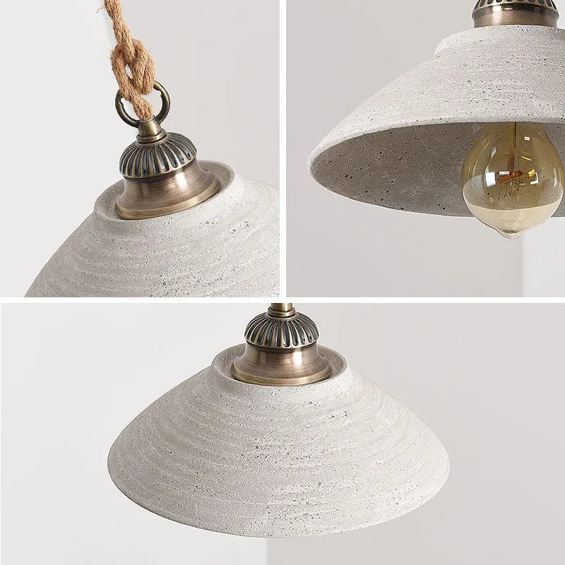 Afralia™ Cement Loft Style Industrial Pendant Light LED Luminaria
