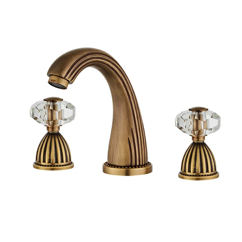 Afralia™ Antique Bronze Widespread Basin Faucet 3 Hole Mixer - Hot/Cold Water Tap