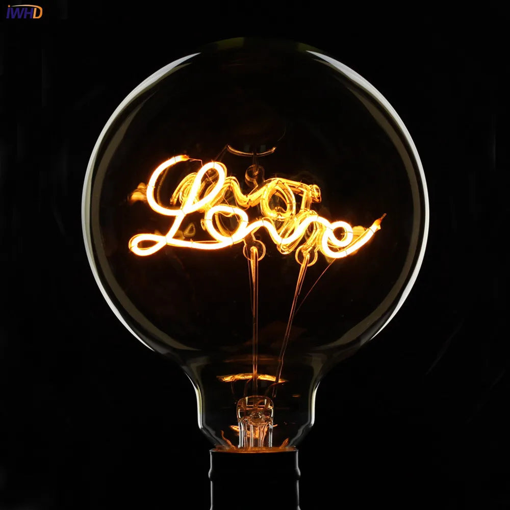Afralia™ Vintage Retro LED Edison Bulb 4W Warm White E27 Creative Letters Lamp