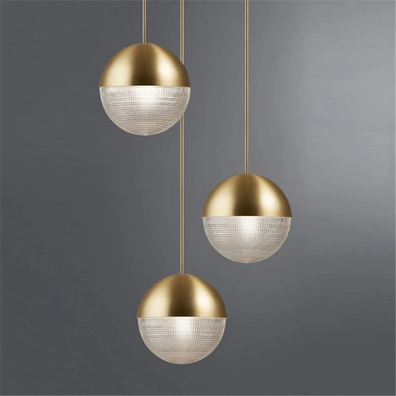 Afralia™ Glass Ball LED Pendant Light - Gold Minimalist Nordic Hanging Lamp