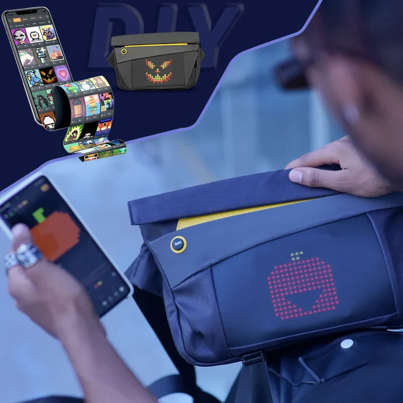 Afralia™ Pixel Art Speaker Bag: Customizable Messenger Bag, Waterproof, Fashion Design