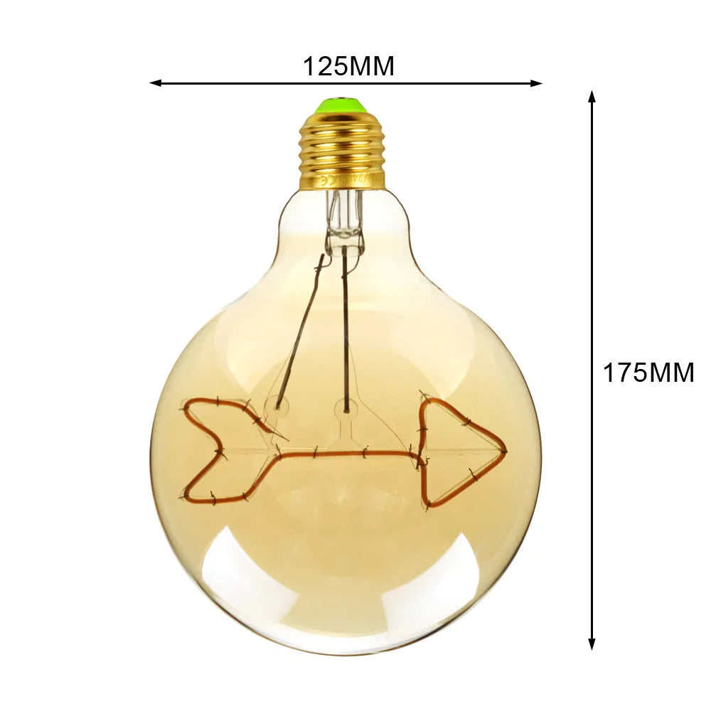 Afralia™ Retro LED Edison Bulb G125 E27 4W 2700K Vintage Lamp Bulb