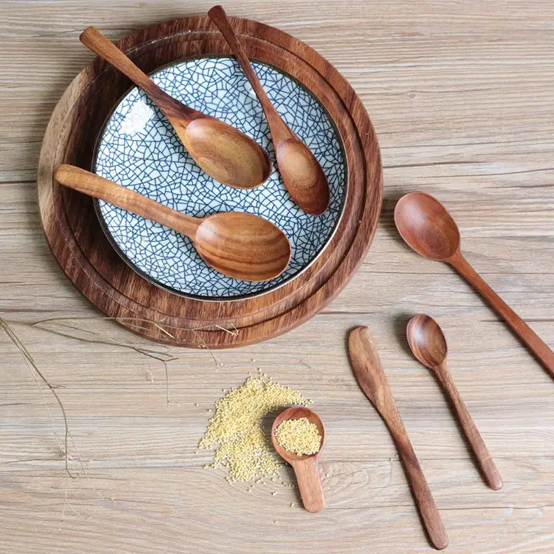 Teak Wood Colander Skimmer Spoon - Afralia™ Kitchen Tableware