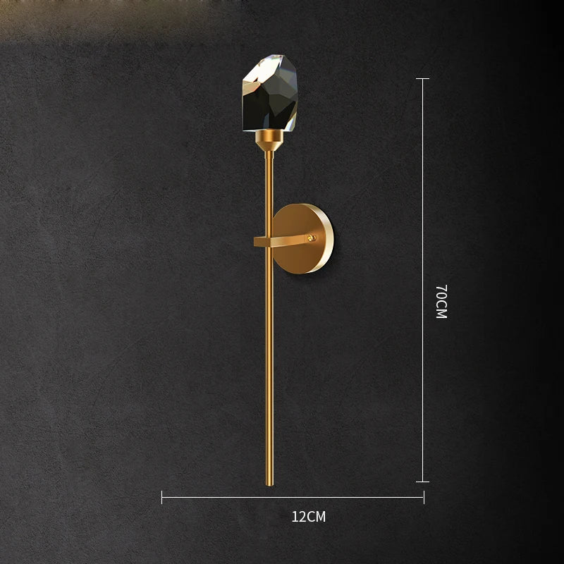 Afralia™ Crystal Stone Designer LED Wall Sconce for Bedroom and Corridor