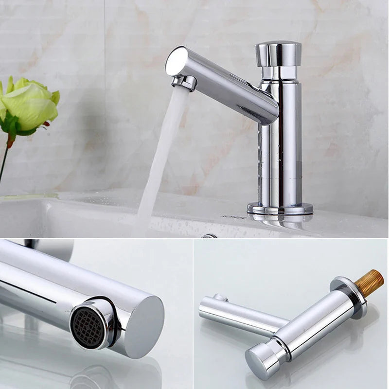 Afralia™ Self Closing Basin Faucet, Time Delay Auto Touch Tap for Water Saving