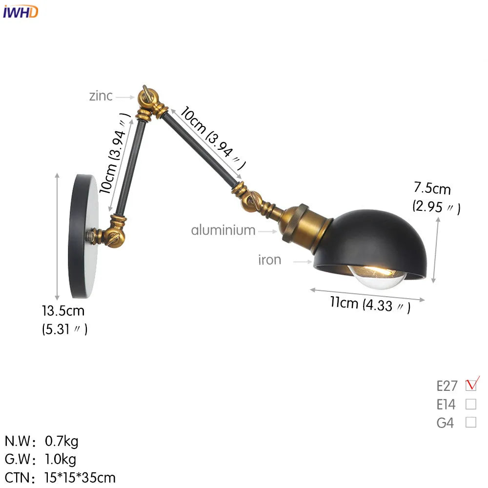 Afralia™ Adjustable Swing Arm Wall Sconce Industrial Vintage Retro White Wall Light