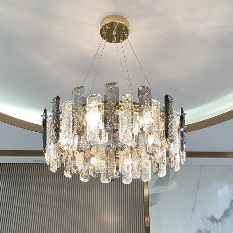 Afralia™ Modern Luxury Crystal Chandelier for Living Room Hall Dining Bedroom Pendant Lights