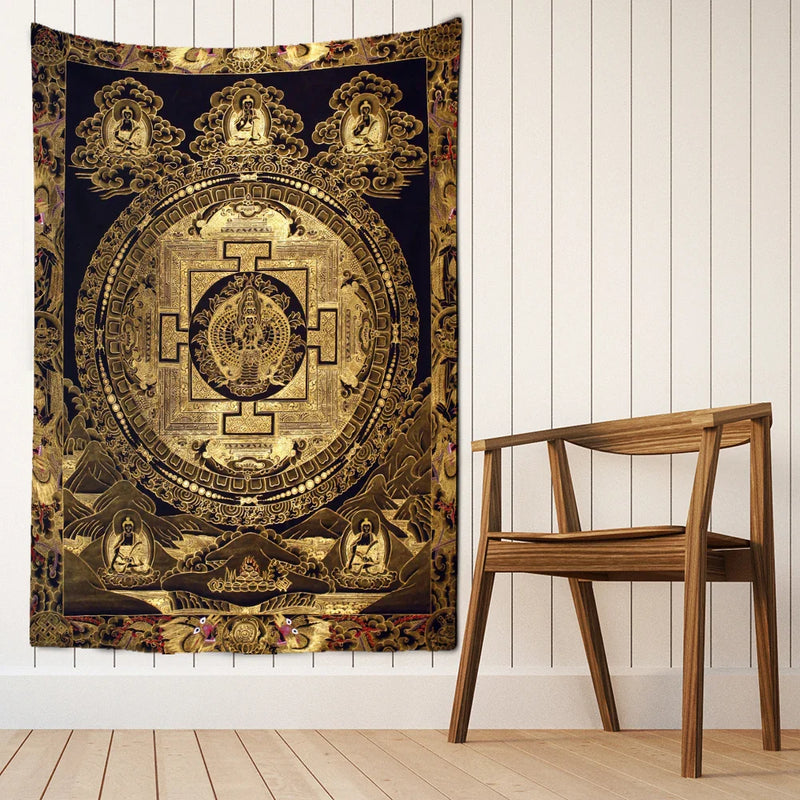 Dragon Totem Tarot Tapestry Wall Hanging Mandala Witchcraft Boho Hippie Bed Sheet Afralia™ Tarot Tapestry