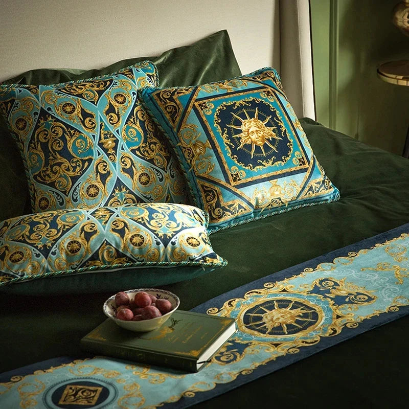 Afralia™ Medusa Velvet Cushion Cover - Renaissance Art Luxury Throw Pillow Case