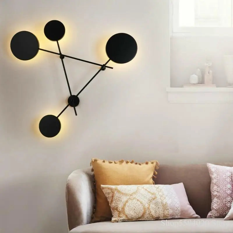 Afralia™ Geometric Iron Wall Lamp: Modern Nordic Design, LED, Living Room & Bedroom Décor
