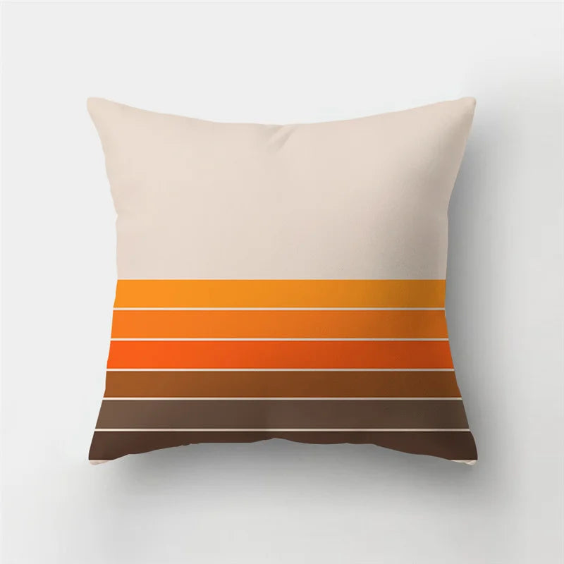 Afralia™ Geometric Stripe Patchwork Pillow Case | Home Decor Sofa Cushion Cover