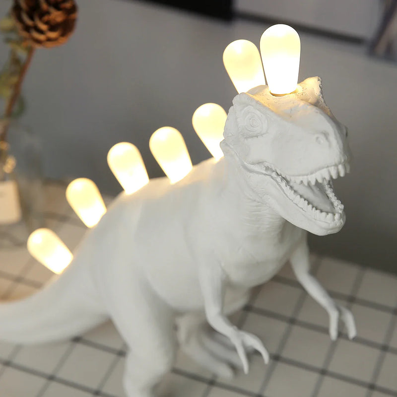 Afralia™ Dino LED Desk Lamps - Jurassic Bedroom Bronto T-Rex Resin Dinosaur Home Decor Lighting