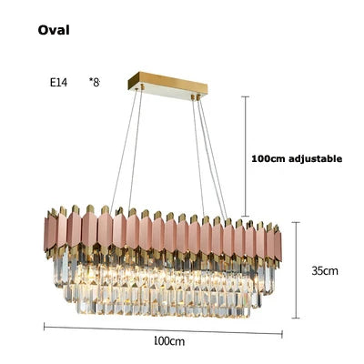 Afralia™ E14 LED Crystal Stainless Steel Rose Gold Pendant Lights
