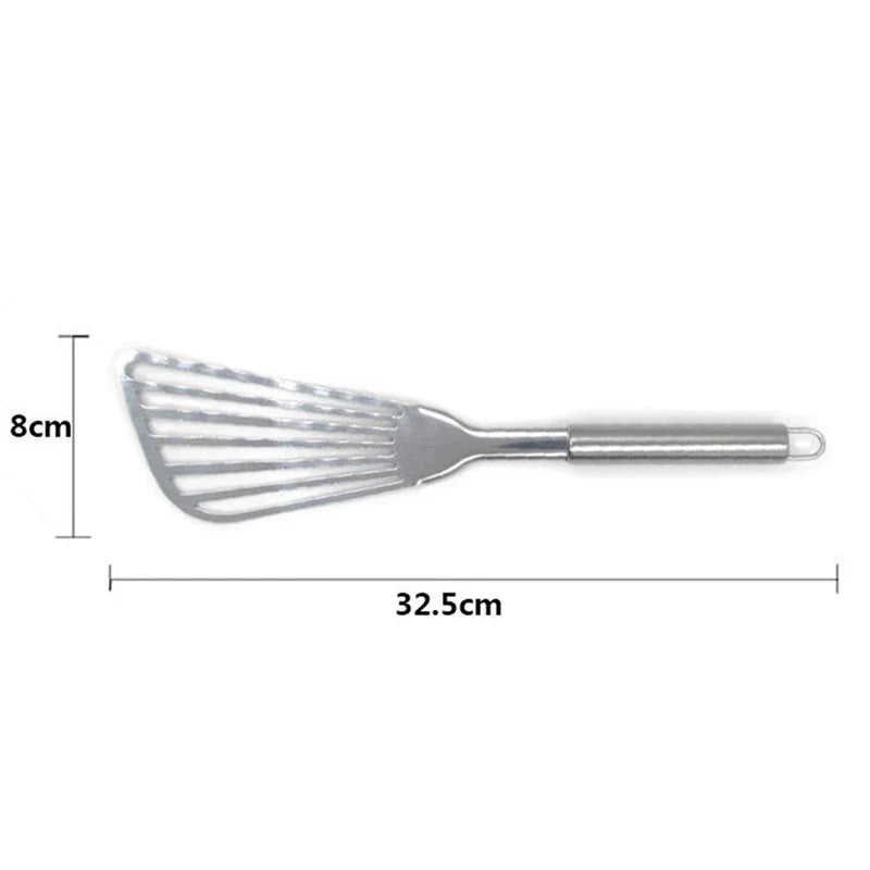 Afralia™ Stainless Steel Cooking Spatula Kitchen Utensil for Frying, Dumplings, Eggs, and More