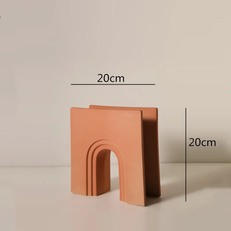 Afralia™ Geometric Stripes Ceramic Vase for Home Decoration and Flower Arrangement Craft