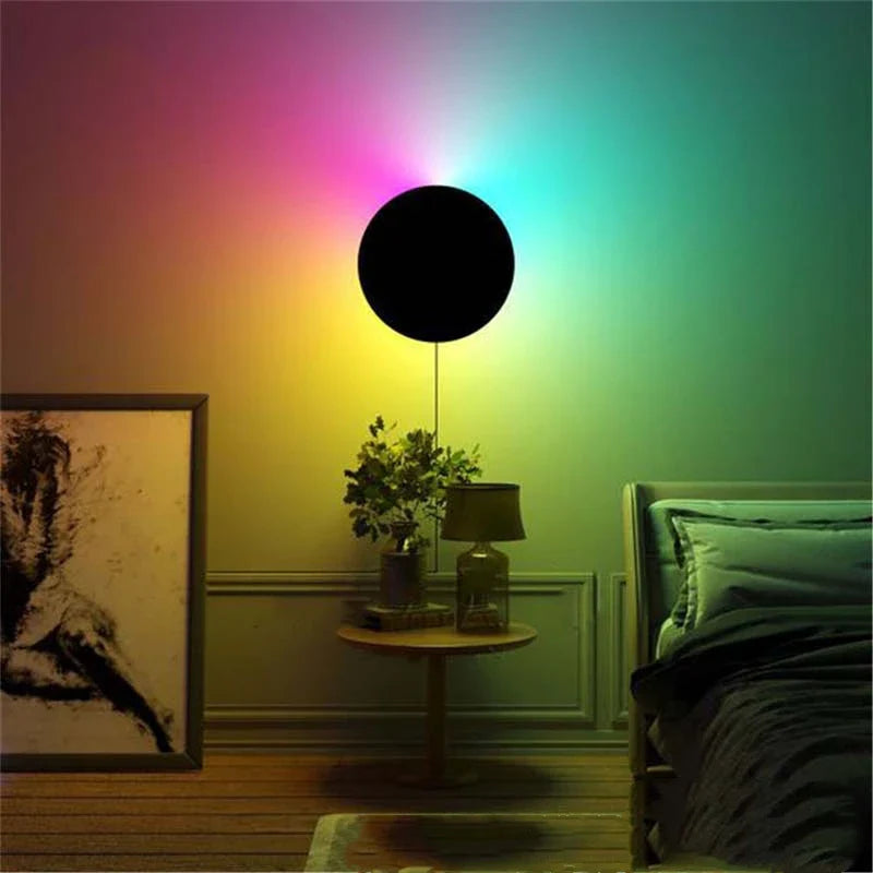 Afralia™ LED RGB Round Wall Lights: Acrylic Touch Sensitive, Remote Controlled Bedroom Indoor Decor