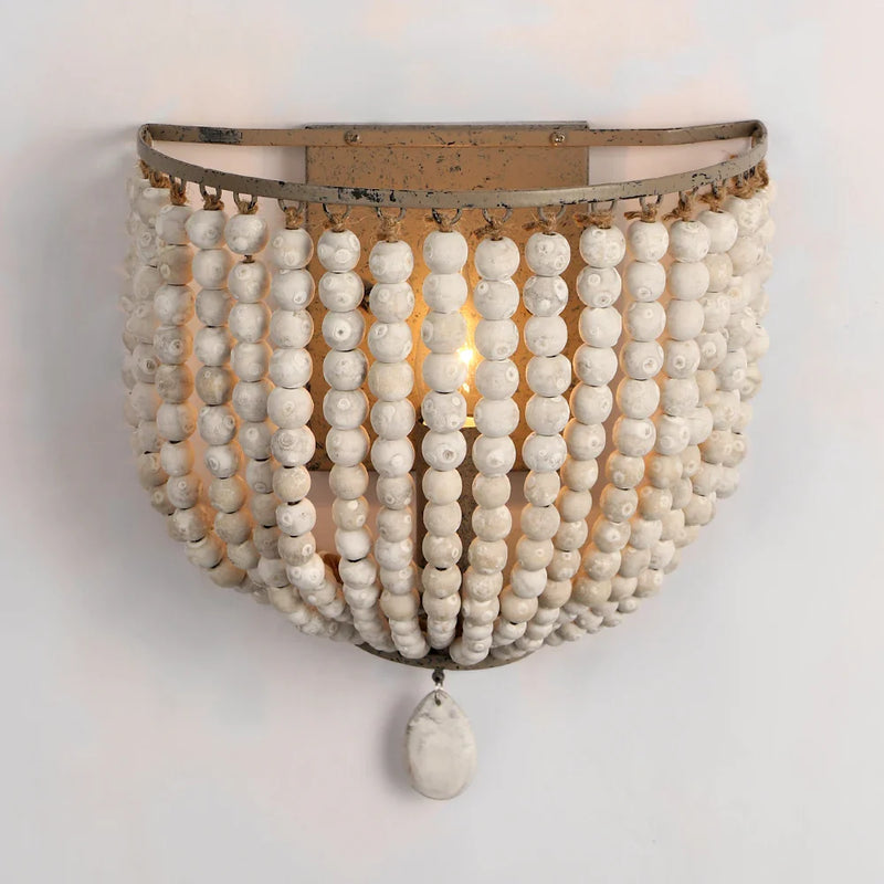 Afralia™ Nordic Wooden Bead Wall Lamp for Hallway, Bedroom, and Dining Area