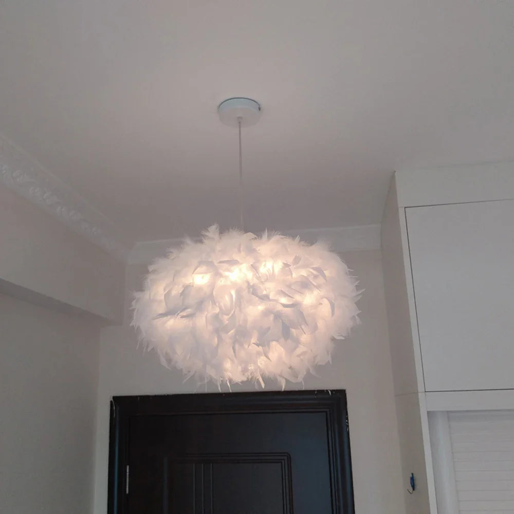 Afralia™ Modern LED Feather Pendant Lights for Bedroom Decor and Restaurant Hanging Lamps.