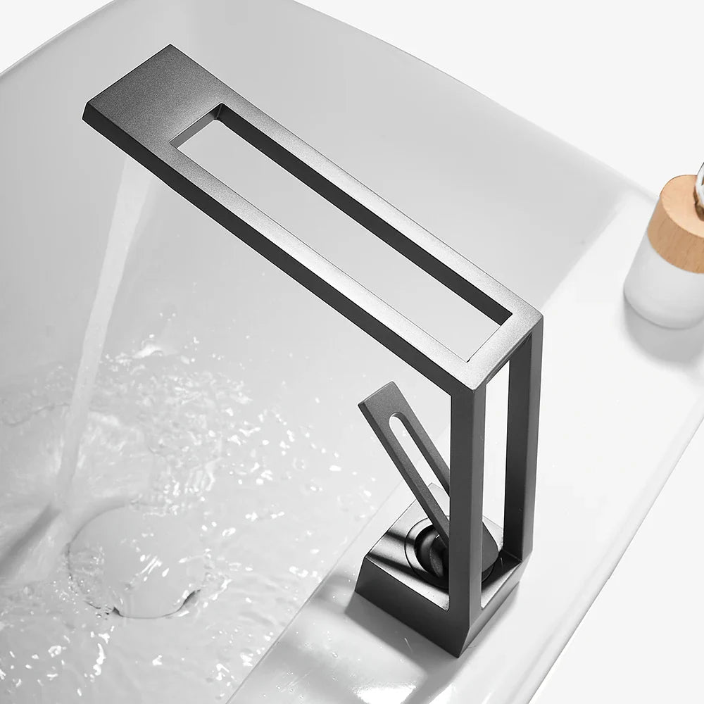 Afralia™ Black Single Handle Basin Faucet Modern Bathroom Mixer