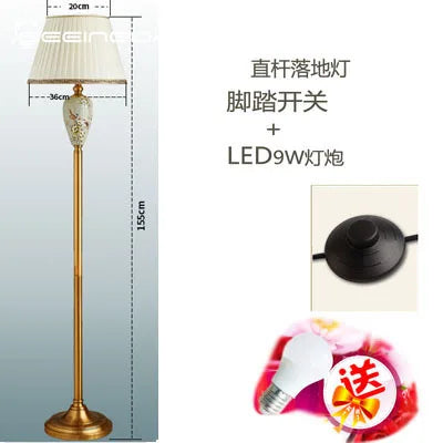 Afralia™ Ceramic Floor Lamp for Living Room Bedroom, American Style, Study Bedside Lighting