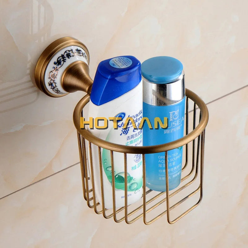 Afralia™ Porcelain Brass Bathroom Accessories Sets