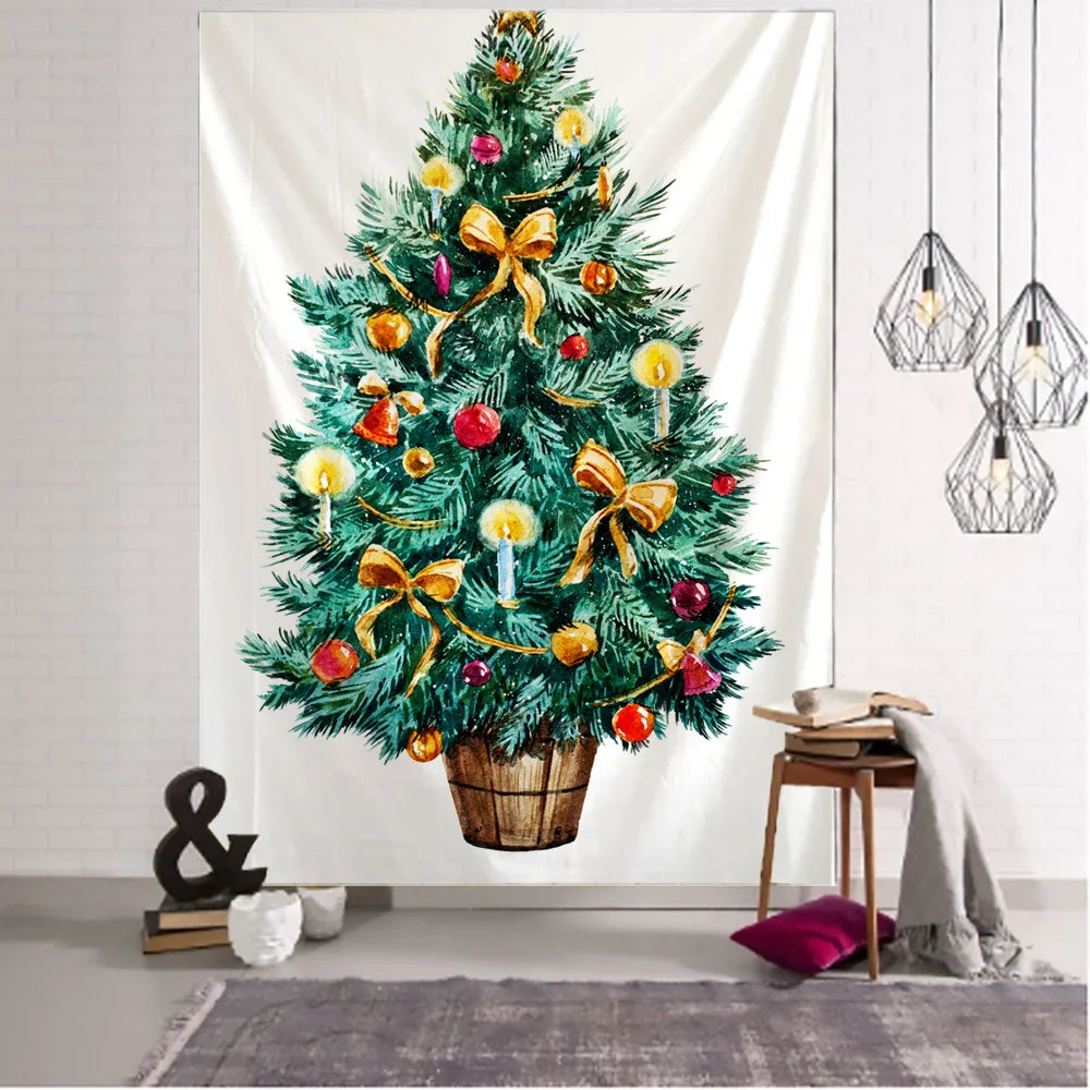 Afralia™ Christmas Tree Tapestry Wall Hanging Ornament for Festive Home Decor