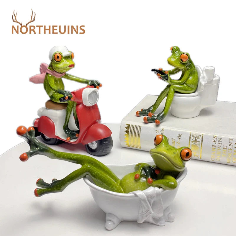 Afralia™ Resin Leggy Frog Figurine: Nordic Animal Sculpture for Home Decor