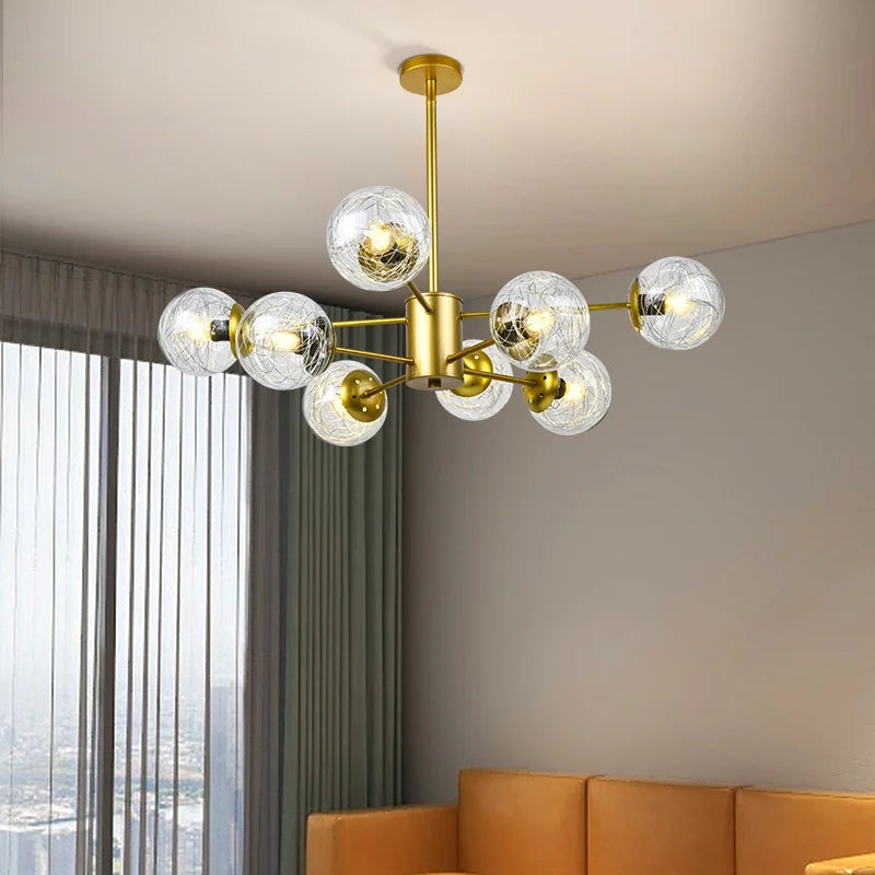 Afralia™ Glass LED Chandeliers: Modern Dining Room Bedroom Living Room Pendant Lights