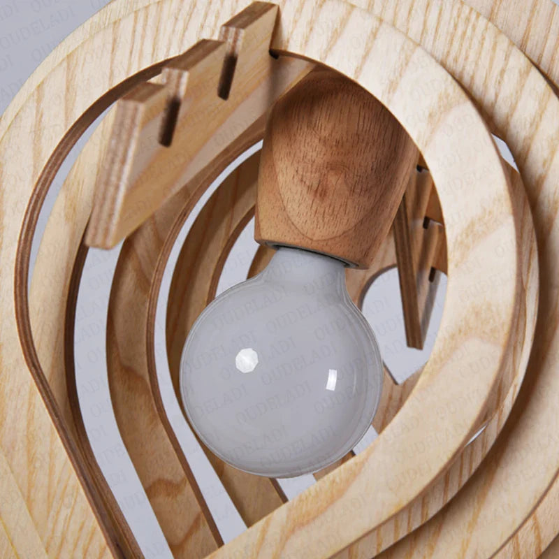 Afralia™ Wood Pendant Light: Nordic Water Drop Design for Modern Dining Room Lighting