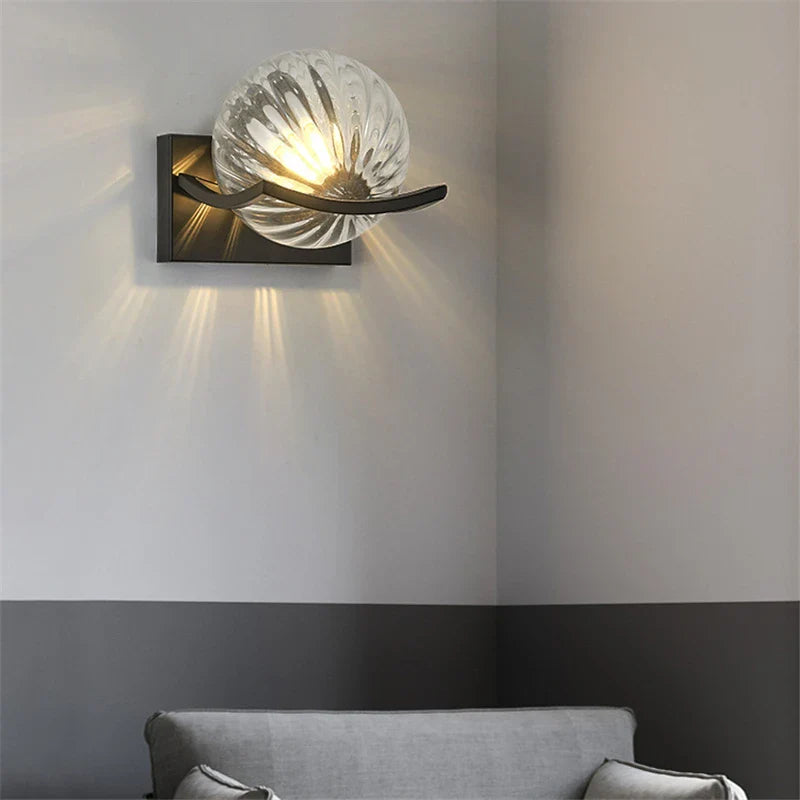 Afralia™ Glass LED Wall Lamp for Bedroom Decor and Indoor Lighting