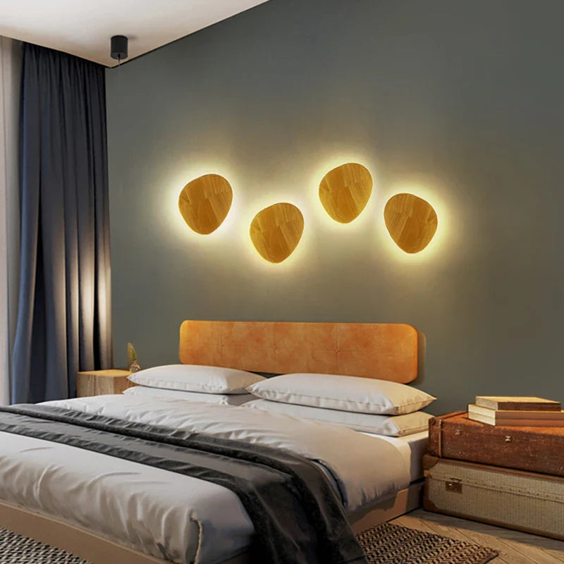 Afralia™ LED Wooden Wall Lamp: Modern Nordic Style Bedroom Wall Light, AC110-240V