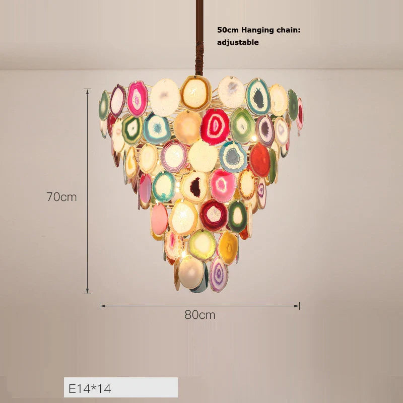 Afralia™ LED Agate Chandelier - Modern Colorized Designer Lighting for Foyer & Dining Room