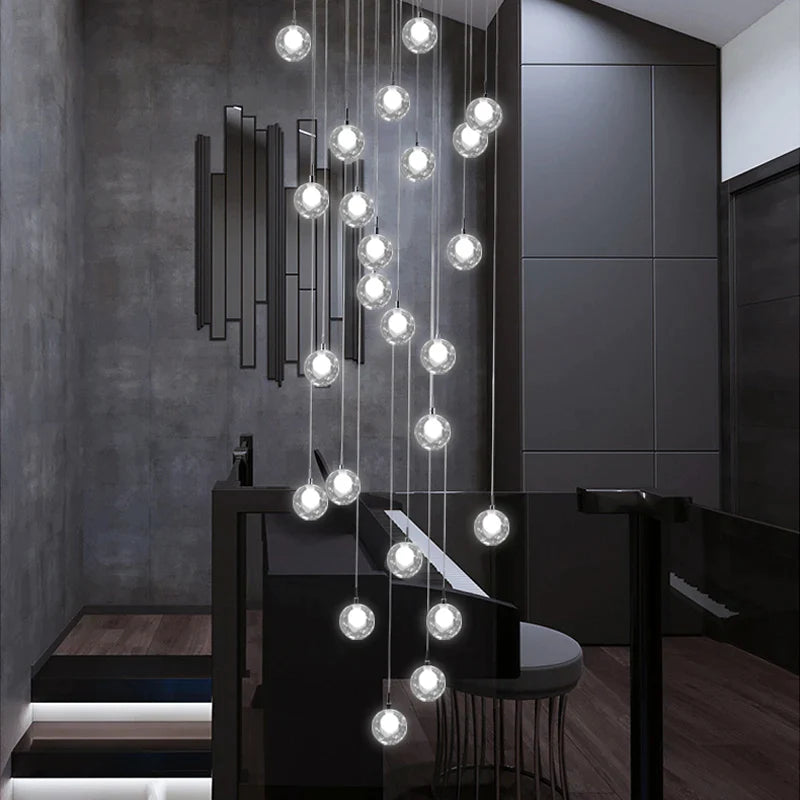 Afralia™ Bubble LED Chandelier: Modern Art Glass Ball Lighting for Home, Hotel, Hallway