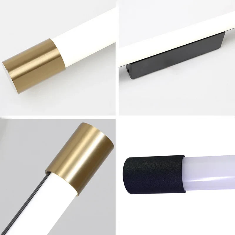 Afralia™ Nordic Black Gold LED Wall Lamp for Bathroom Mirrors