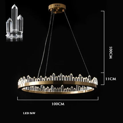 Afralia™ Dimmalbe LED Crystal High Ceiling Chandelier for Living Room