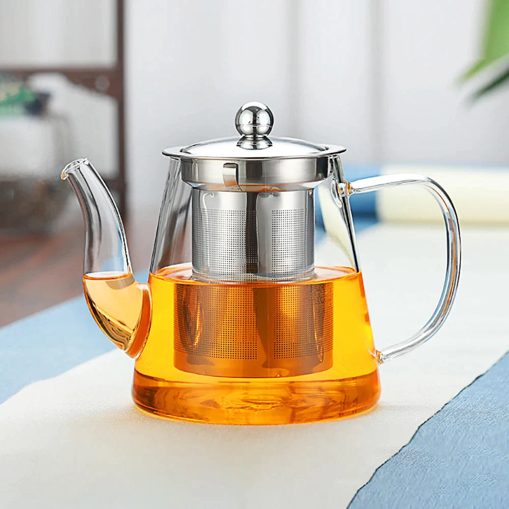 Afralia™ Glass Tea Infuser Pot: Filtered Teapot for Oolong, Puer, Coffee & Flower Tea