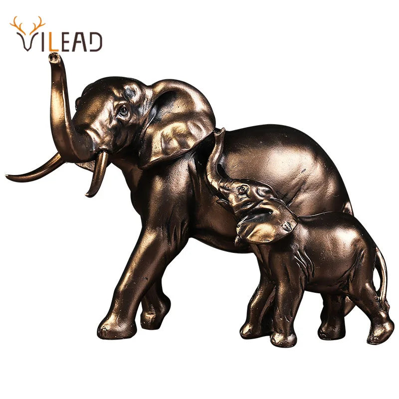 Afralia™ Resin Elephant Statue: American Retro Figurine for Home & Office Decor