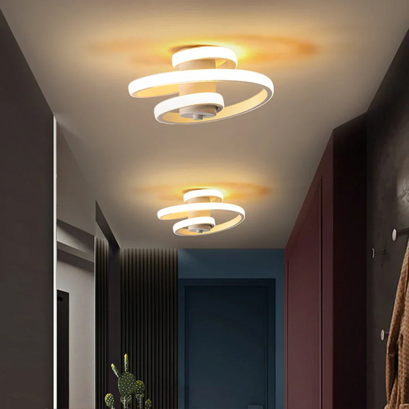 Afralia™ Spiral LED Ceiling Light: Modern Minimalist Indoor Lighting Fixture for Living Room