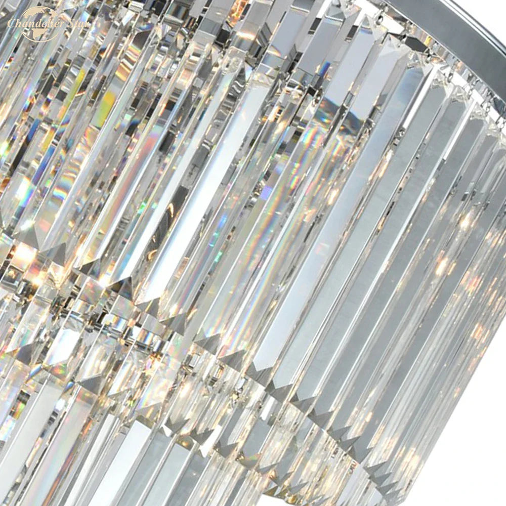 Afralia™ Luxury Prism LED Crystal Chandelier, Art Deco Spiral Design, Large Pendant Hanging Lamp
